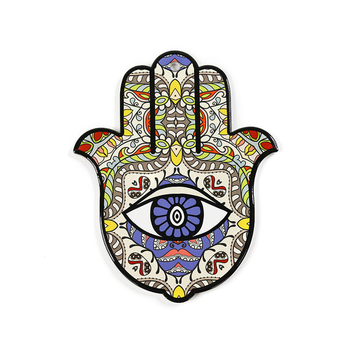 Olivenorma Hamsa Evil Eye Sottobicchiere in ceramica isolata