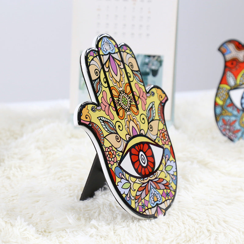 Olivenorma Hamsa Evil Eye Sottobicchiere in ceramica isolata