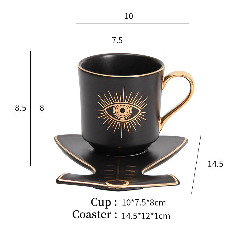 Olivenorma Hamsa Evil Eye Tazza da tè Piattino Sottobicchiere