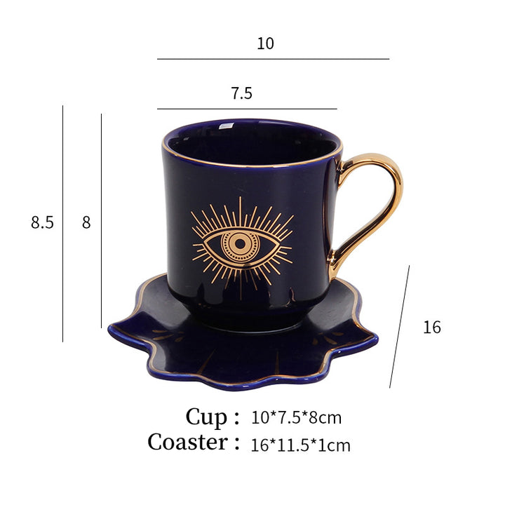 Olivenorma Hamsa Evil Eye Tazza da tè Piattino Sottobicchiere