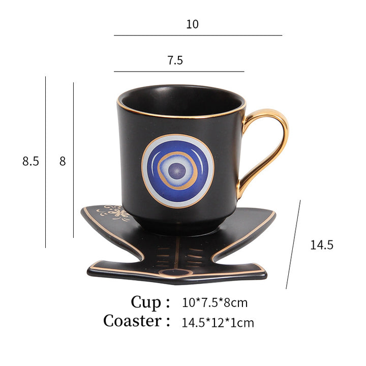 Olivenorma Hamsa Evil Eye Tazza da tè Piattino Sottobicchiere