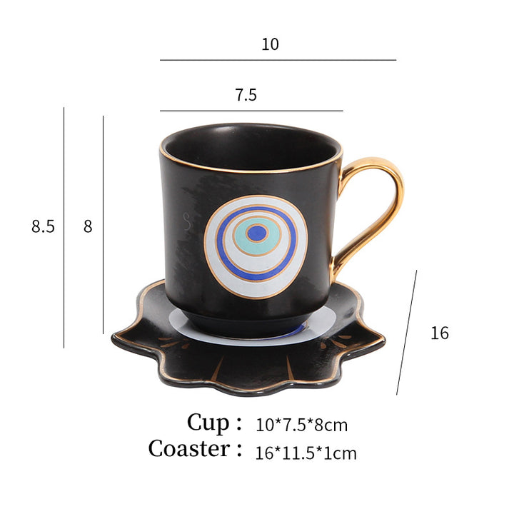 Olivenorma Hamsa Evil Eye Tazza da tè Piattino Sottobicchiere