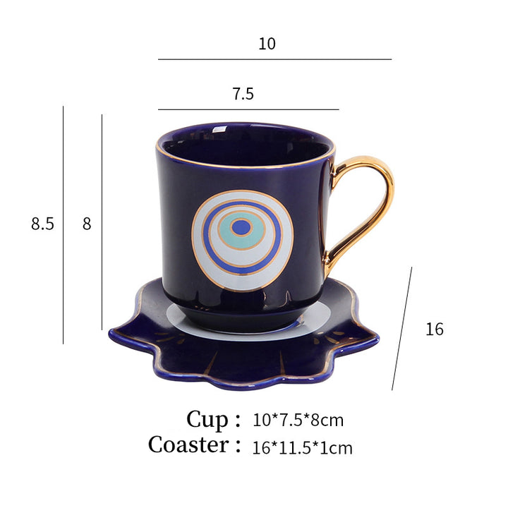 Olivenorma Hamsa Evil Eye Tazza da tè Piattino Sottobicchiere