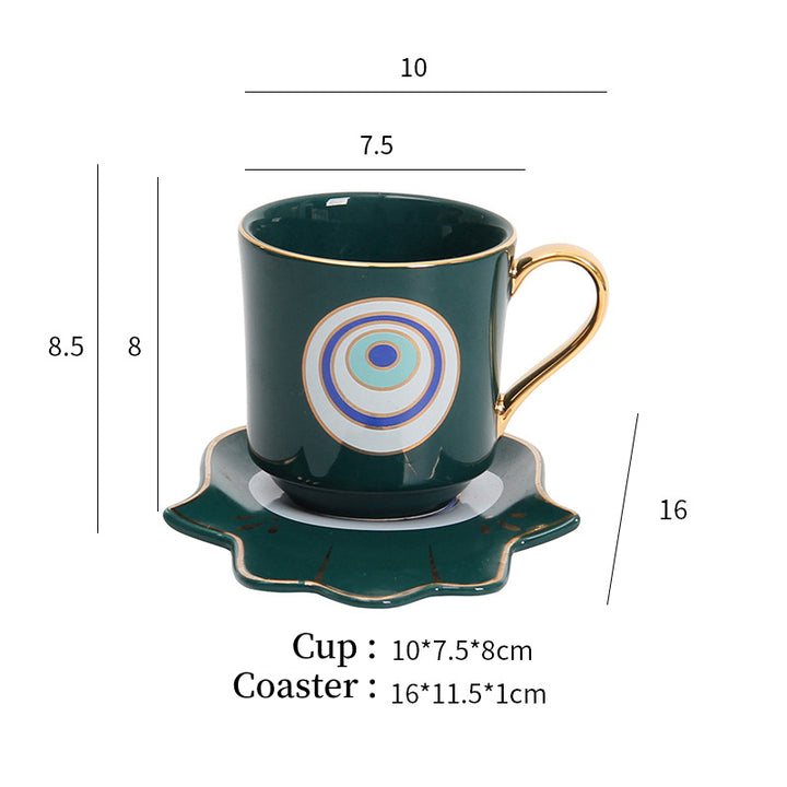 Olivenorma Hamsa Evil Eye Tazza da tè Piattino Sottobicchiere