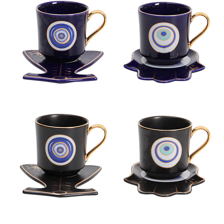 Olivenorma Hamsa Evil Eye Tazza da tè Piattino Sottobicchiere