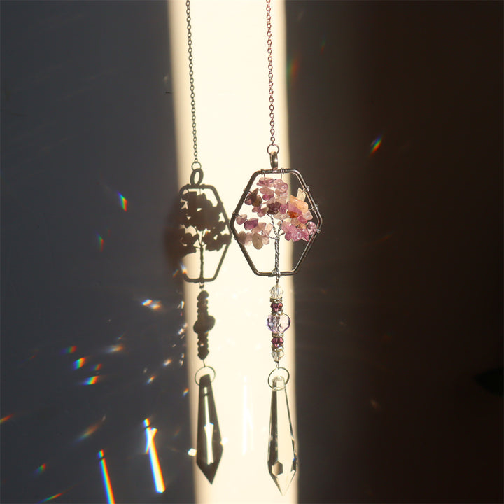 Olivenorma Acchiappasole a vento con albero della vita in ametista naturale - image 6