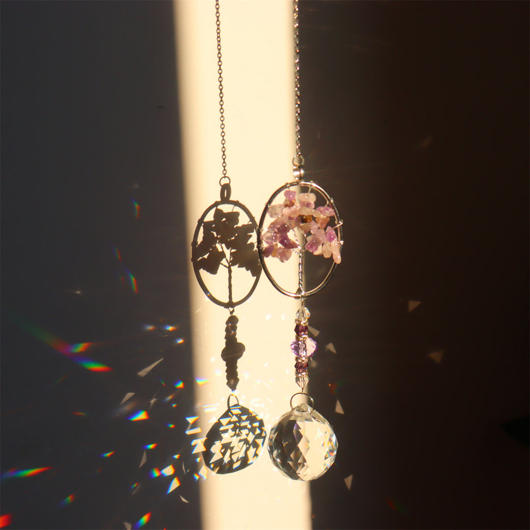 Olivenorma Acchiappasole a vento con albero della vita in ametista naturale - image 4