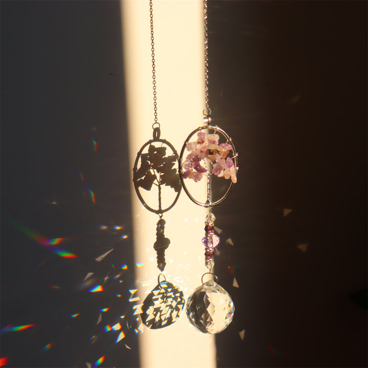 Olivenorma Acchiappasole a vento con albero della vita in ametista naturale - image 4