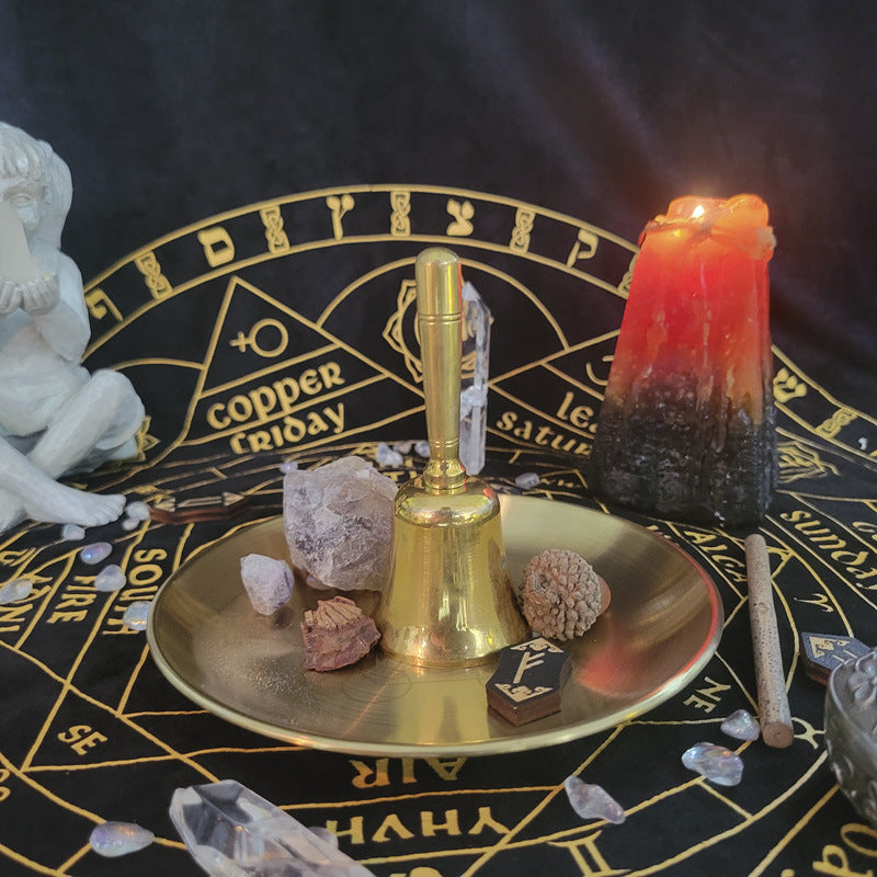 Olivenorma Piatto Sacro in Acciaio Inox con Pentagramma Lunare a Tre Fasi
