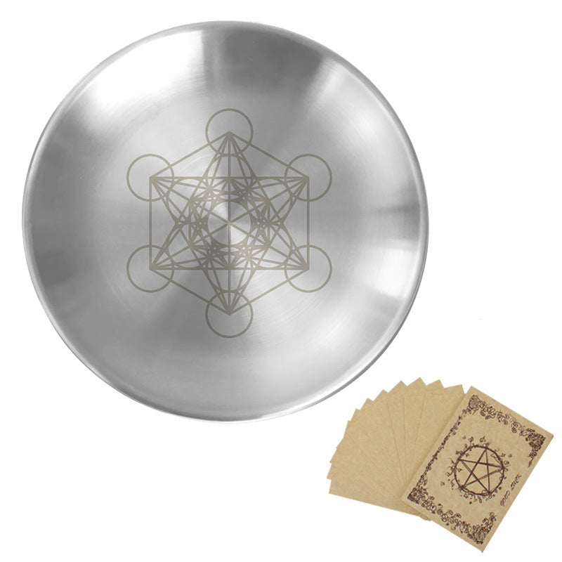 Olivenorma Fase Lunare Pentagramma Piastra Sacra in Acciaio Inox - Metatron e Pergamena - image 6