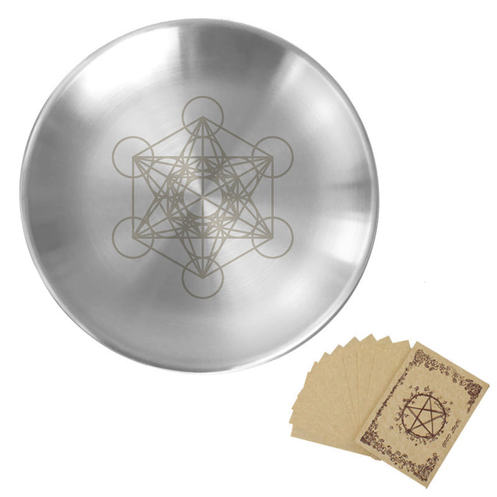 Olivenorma Fase Lunare Pentagramma Piastra Sacra in Acciaio Inox - Metatron e Pergamena - image 6