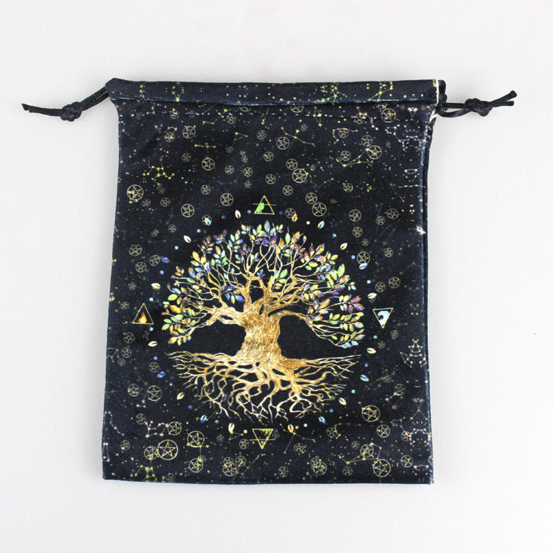 Olivenorma Tree Of Life Borsa portaoggetti in velluto e cristallo