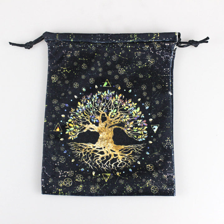 Olivenorma Tree Of Life Borsa portaoggetti in velluto e cristallo