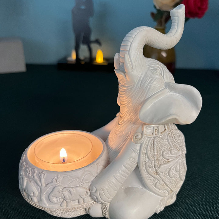Olivenorma Indian Diwali Elephant Menorah Ganesha Portacandele