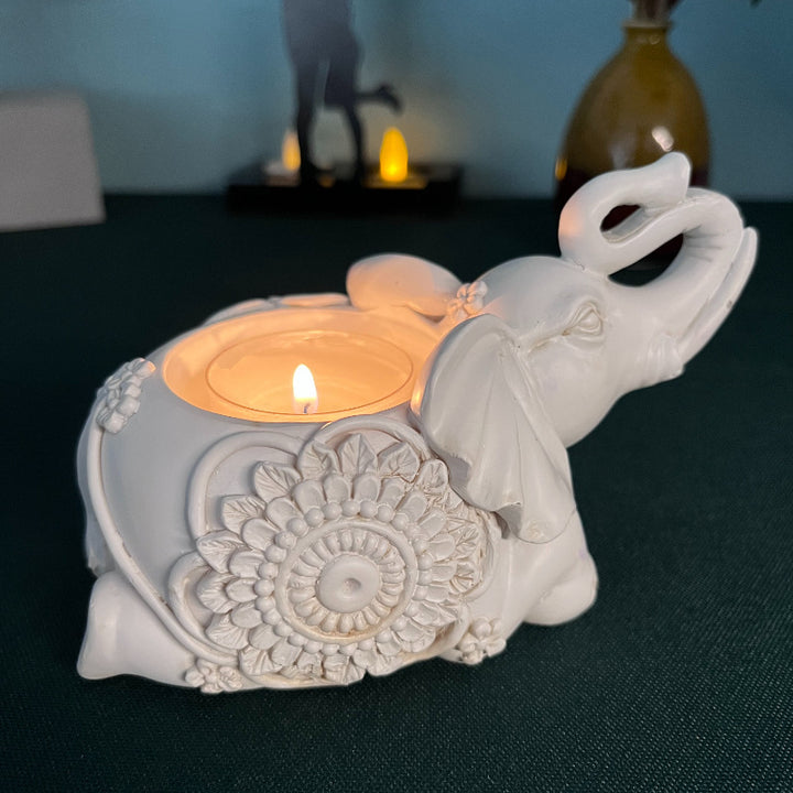 Olivenorma Indian Diwali Elephant Menorah Ganesha Portacandele