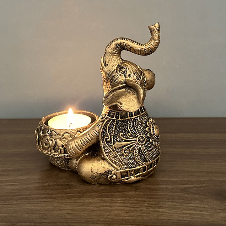 Olivenorma Indian Diwali Elephant Menorah Ganesha Portacandele
