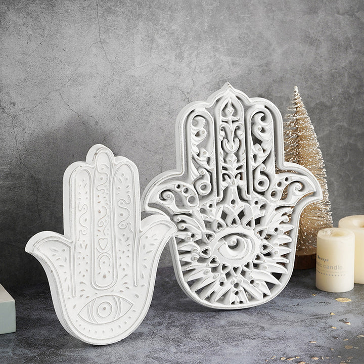 Olivenorma Decorazione da parete Hamsa bianca