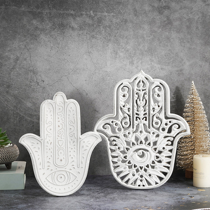 Olivenorma Decorazione da parete Hamsa bianca