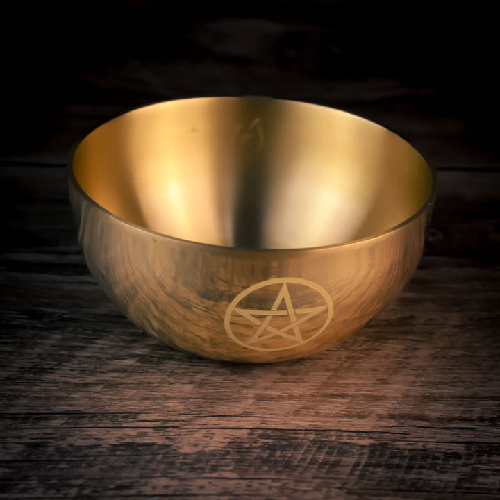 Olivenorma Pentacolo Ottone Divinazione Meditazione Bruciatore di Incenso Ciotola Sacra