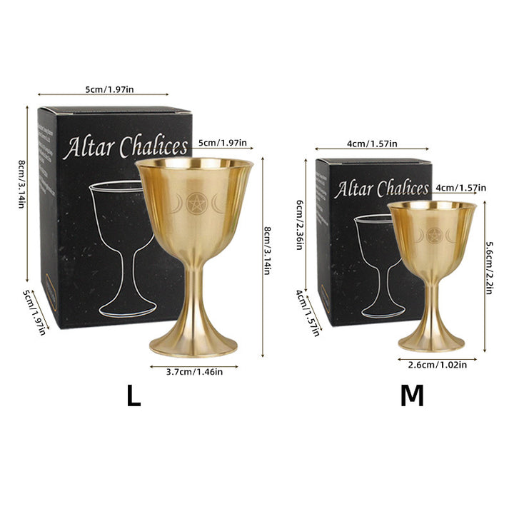 Olivenorma Trifase Luna Pentacolo Meditazione Divinazione Calice Ottone