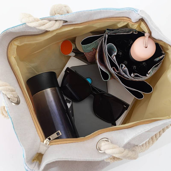 Olivenorma Borsa da spiaggia da donna con motivo Evil Eye blu 