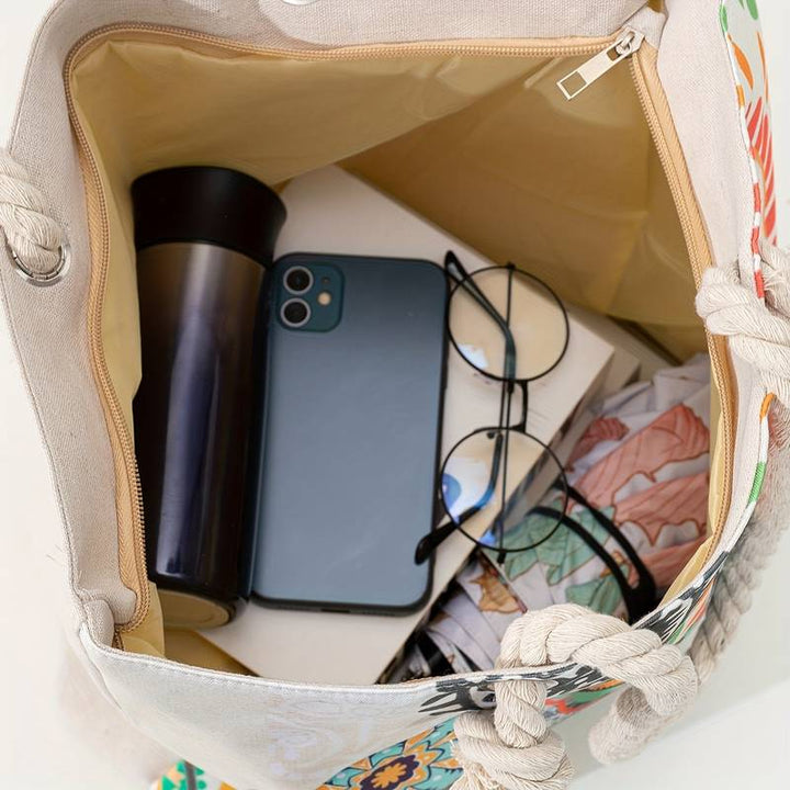 Olivenorma Borsa da spiaggia da donna con motivo Evil Eye blu 