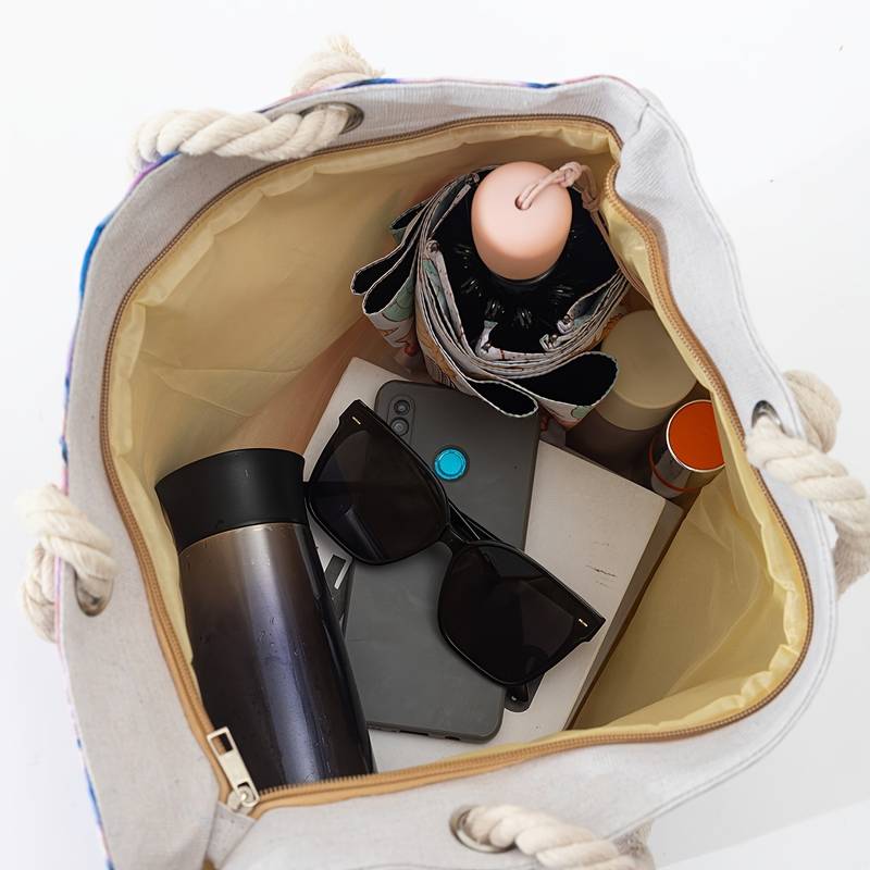 Olivenorma Borsa da spiaggia da donna con motivo Evil Eye blu 