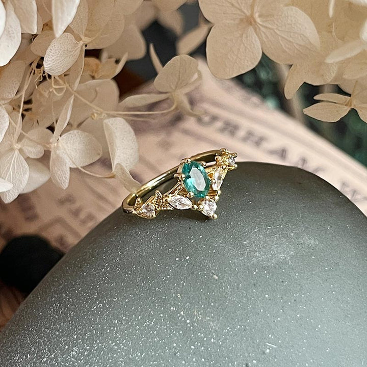 Olivenorma "Corona di Chamuel" - Anello curativo in tormalina Paraiba