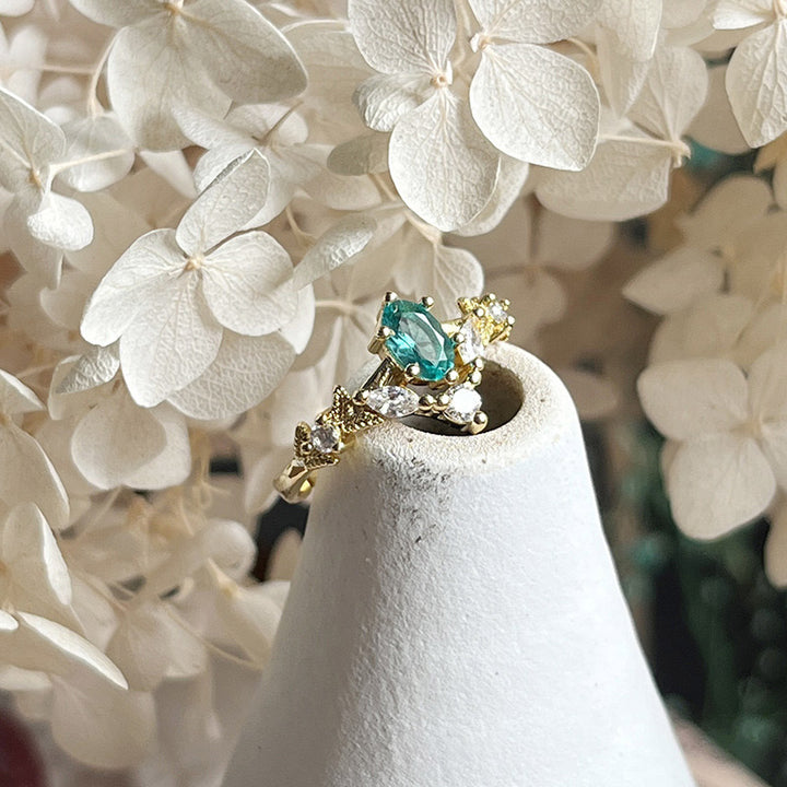 Olivenorma "Corona di Chamuel" - Anello curativo in tormalina Paraiba