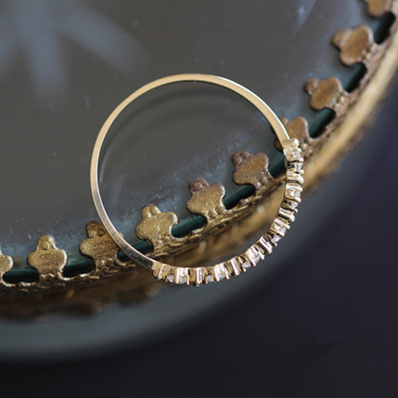 Anello Olivenorma S925 in argento sterling con zirconi