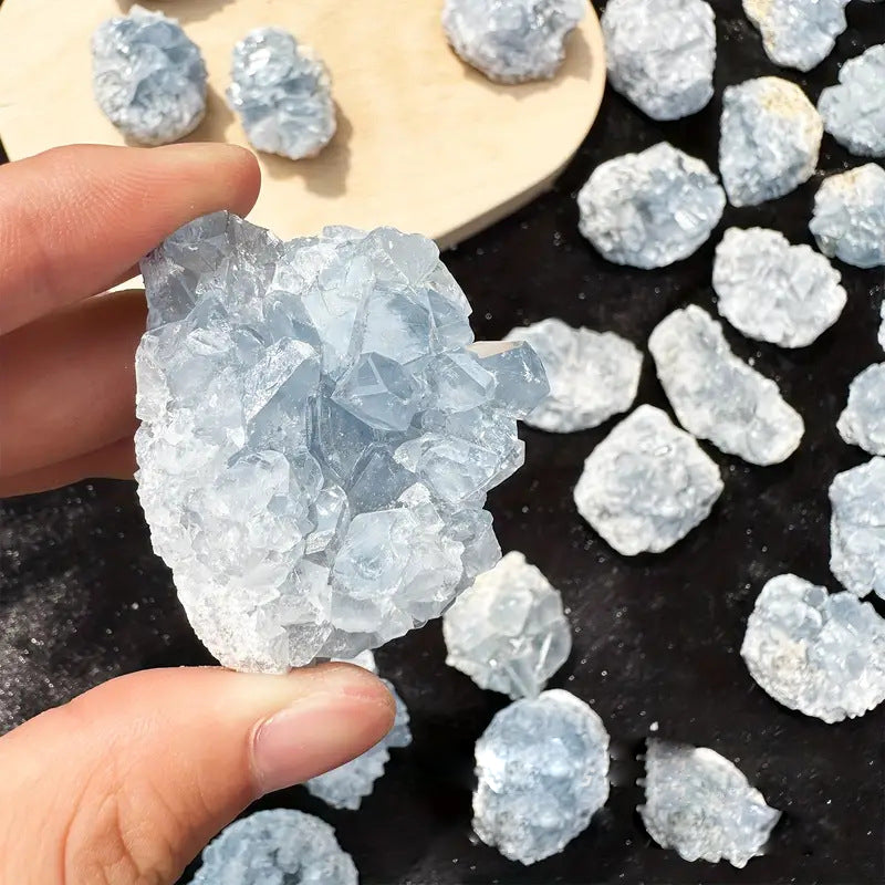 Olivenorma Cluster di cristallo di Celestina naturale irregolare Pietra naturale