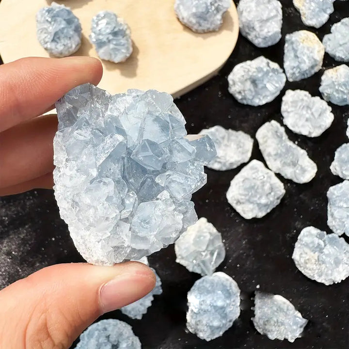 Olivenorma Cluster di cristallo di Celestina naturale irregolare Pietra naturale