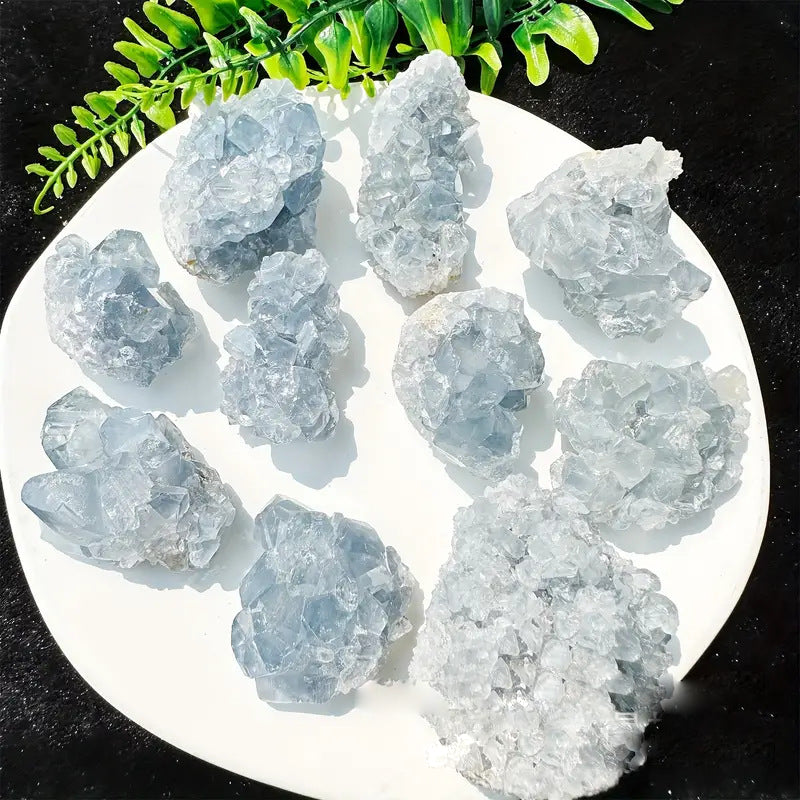 Olivenorma Cluster di cristallo di Celestina naturale irregolare Pietra naturale