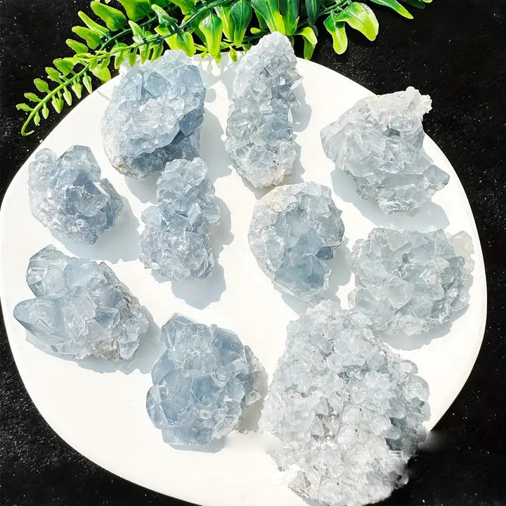 Olivenorma Cluster di cristallo di Celestina naturale irregolare Pietra naturale