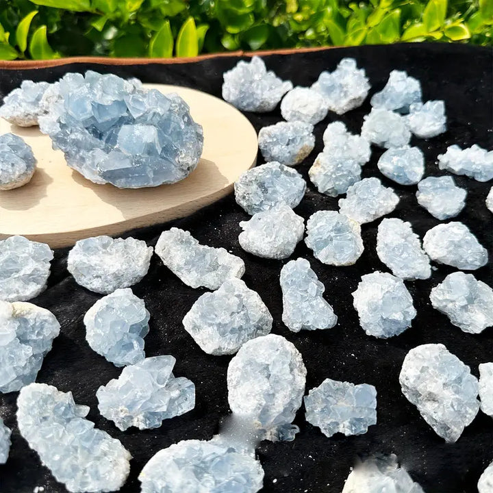 Olivenorma Cluster di cristallo di Celestina naturale irregolare Pietra naturale