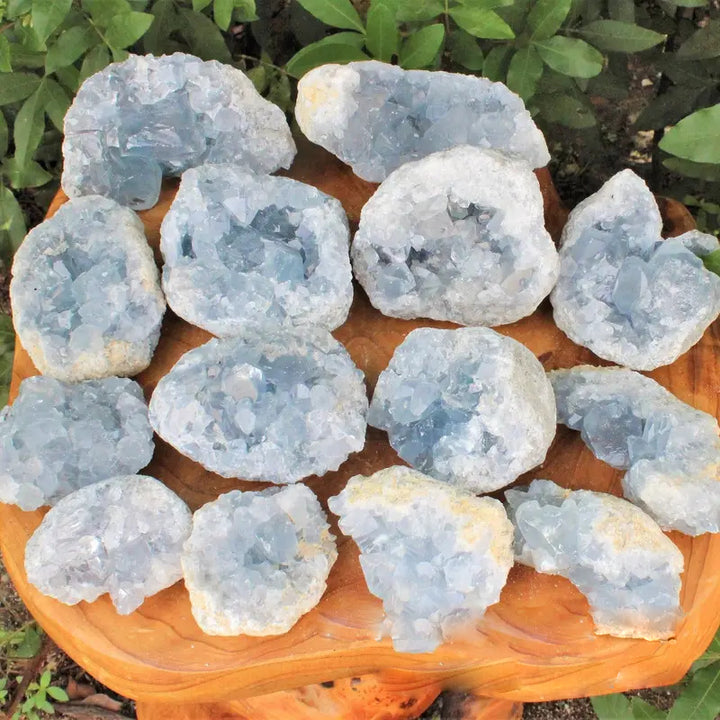 Olivenorma Cluster di cristallo di Celestina naturale irregolare Pietra naturale