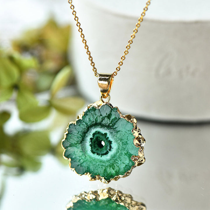 Collana con agata grezza naturale Olivenorma 