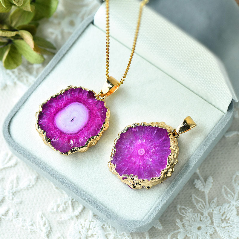 Collana con agata grezza naturale Olivenorma 