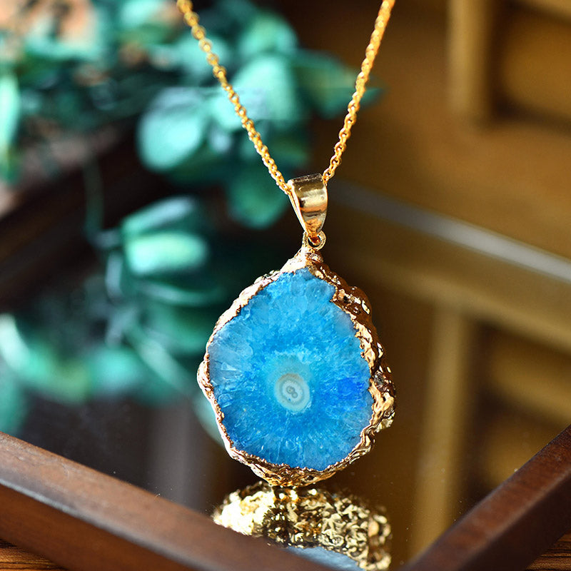 Collana con agata grezza naturale Olivenorma 