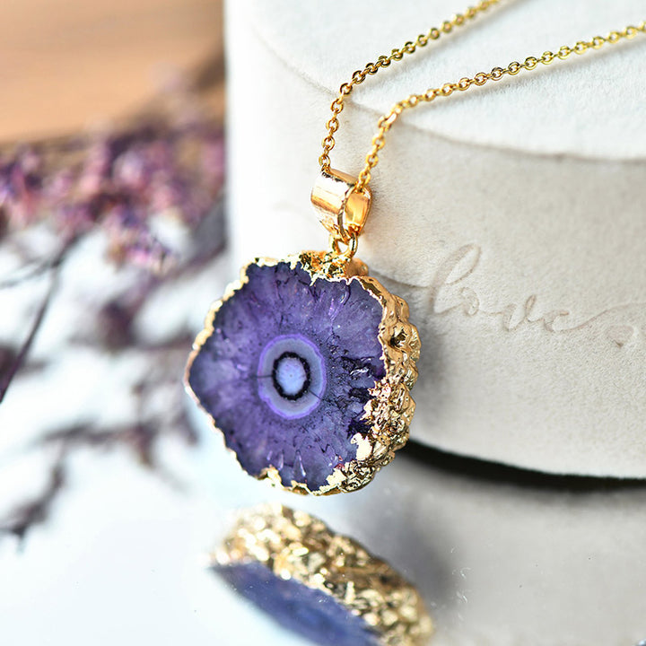 Collana con agata grezza naturale Olivenorma 