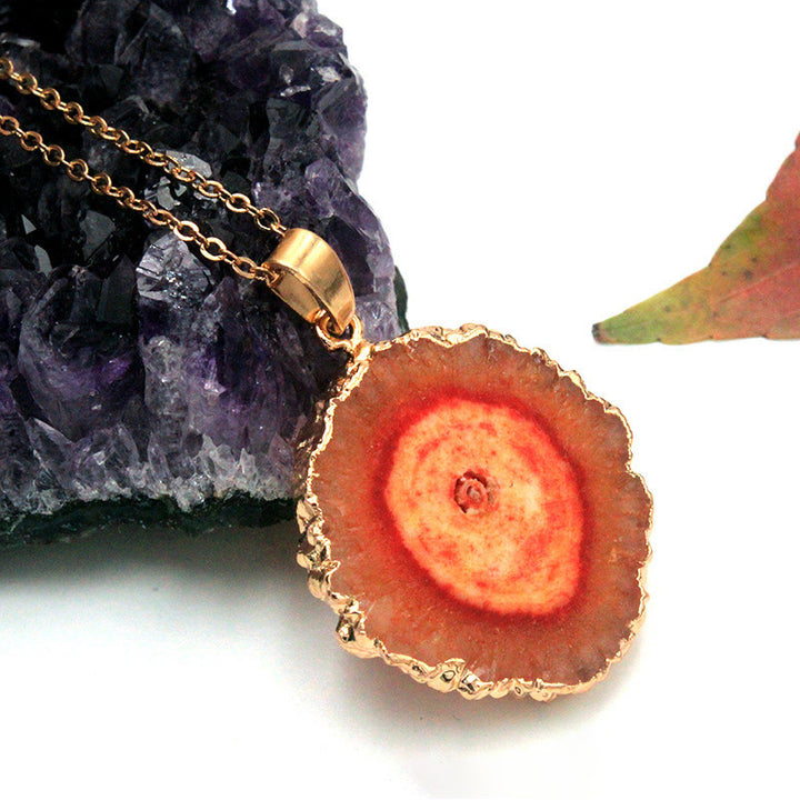 Collana con agata grezza naturale Olivenorma 