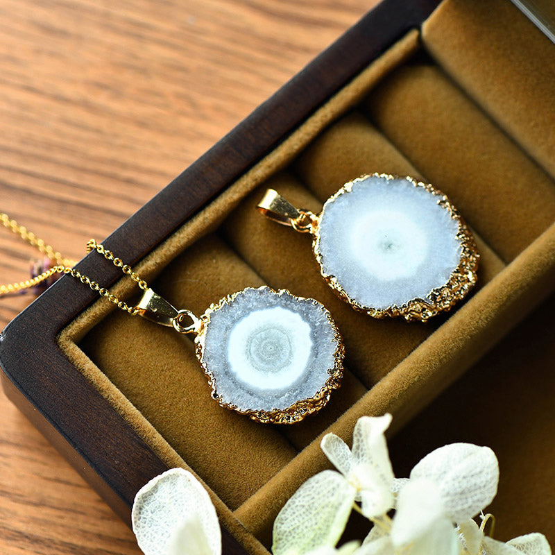 Collana con agata grezza naturale Olivenorma 