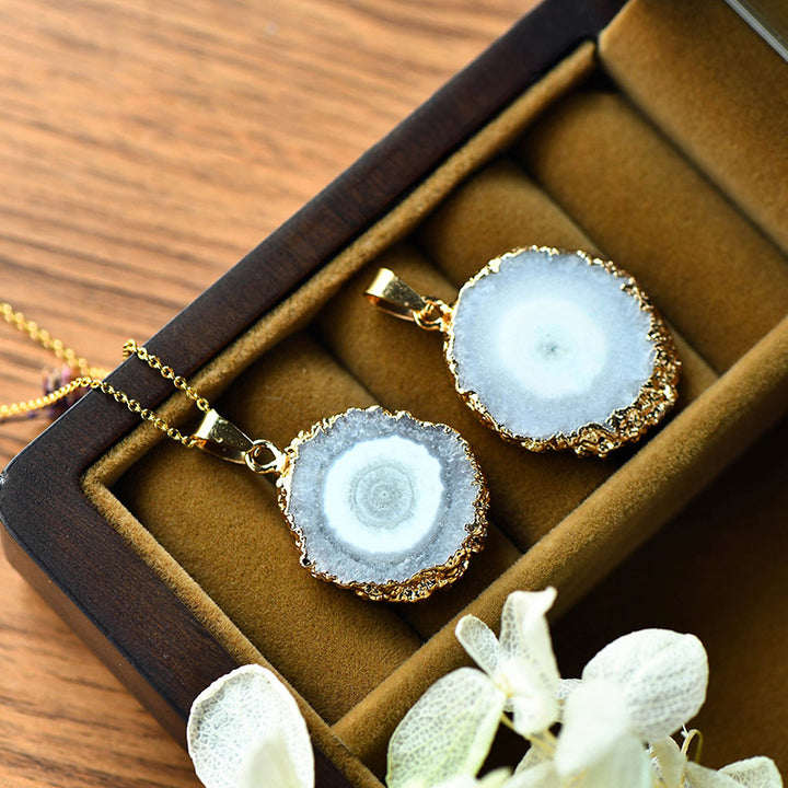 Collana con agata grezza naturale Olivenorma 