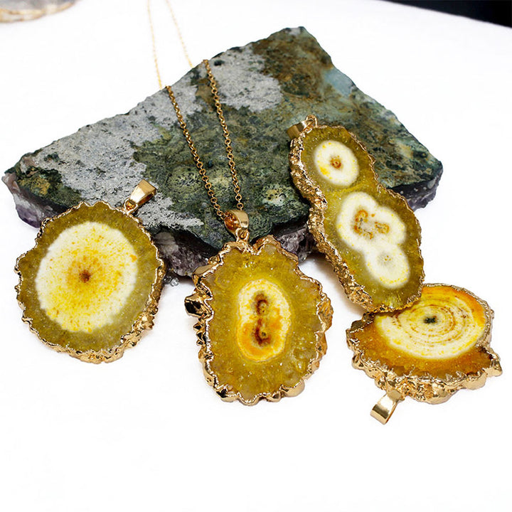 Collana con agata grezza naturale Olivenorma 