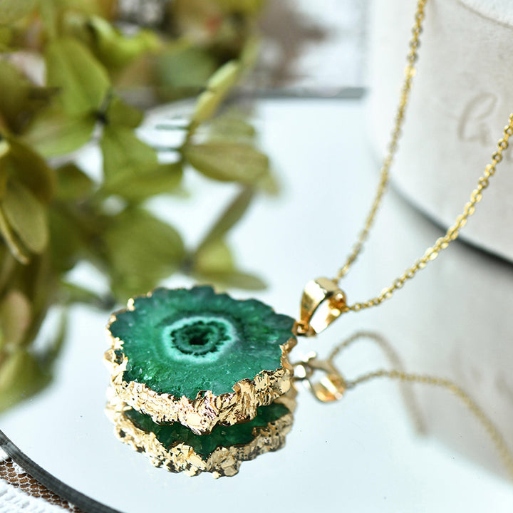 Collana con agata grezza naturale Olivenorma 