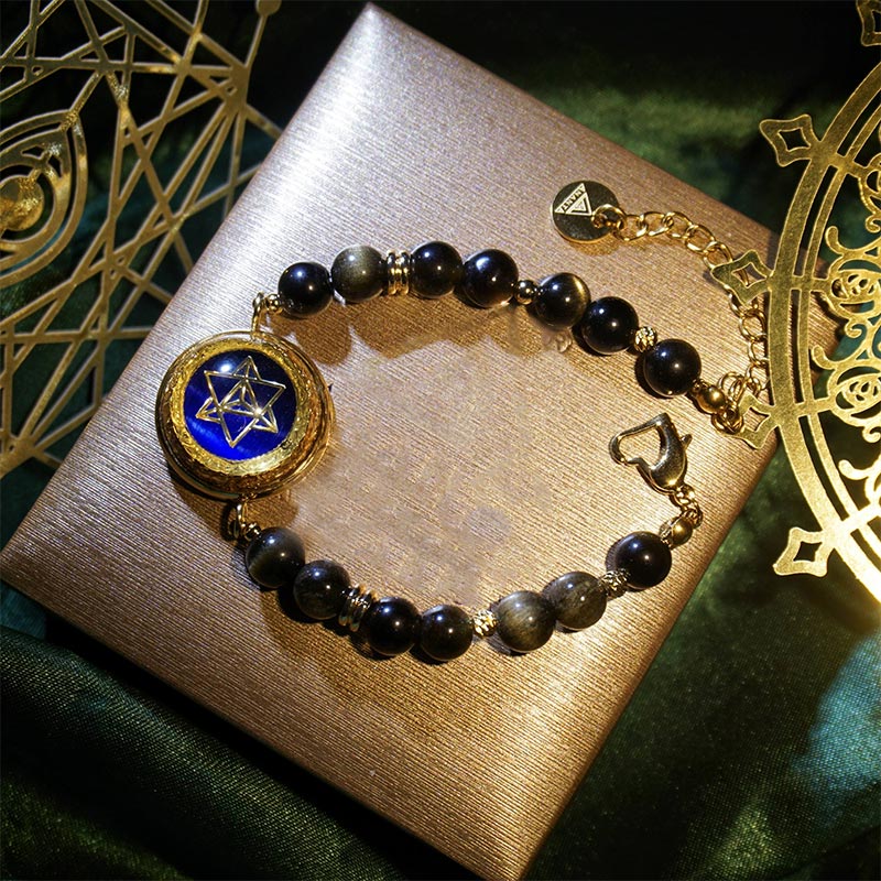 Collana con bracciale in pietra custode in ossidiana Olivenorma 