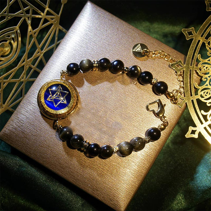 Collana con bracciale in pietra custode in ossidiana Olivenorma 
