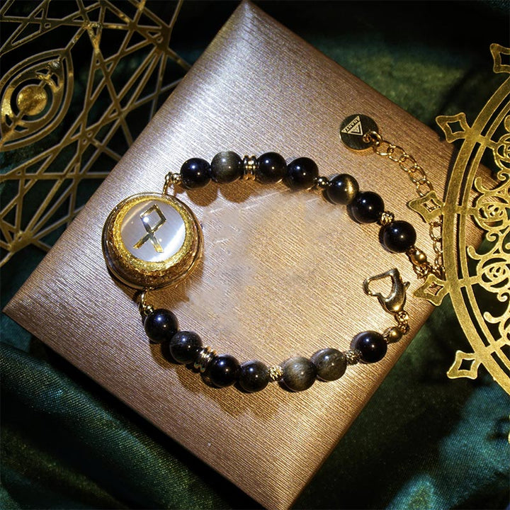 Collana con bracciale in pietra custode in ossidiana Olivenorma 