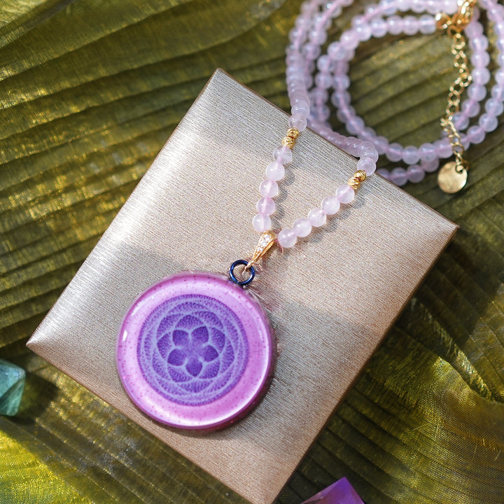 Collana di orgone al quarzo rosa fragola "Venus" Olivenorma