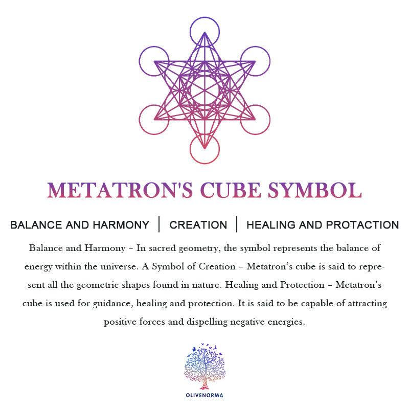 Collana con simbolo del cubo di Metatron in cristallo trasparente Olivenorma Orgone